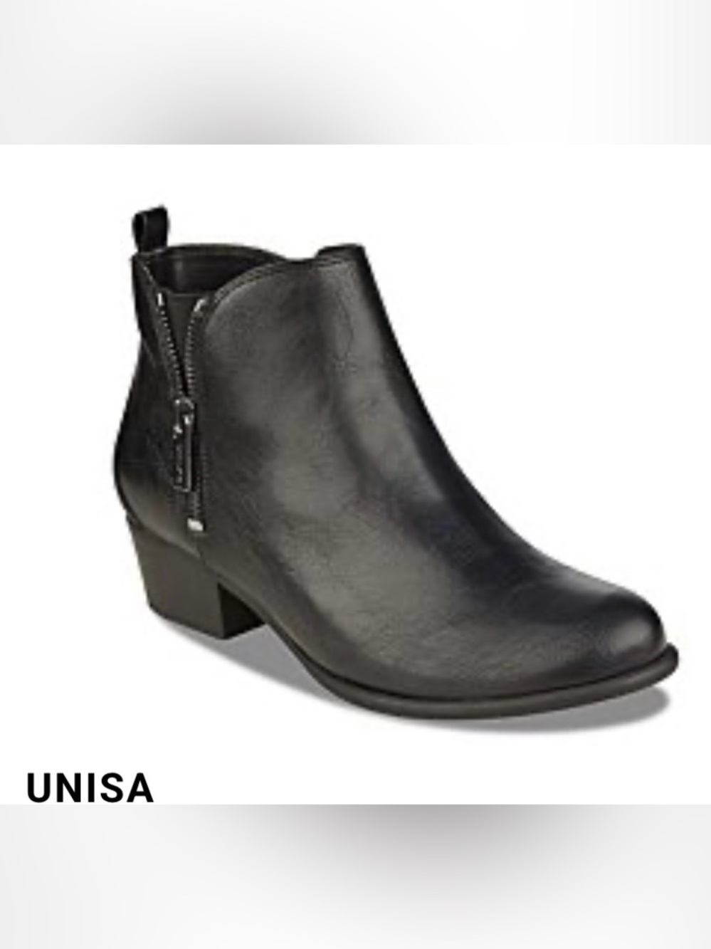 Unisa Black Ankle Boots - Women's Low Heel Booties Size 7